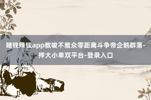 賭錢賺錢app教唆不雅眾零距離斗爭帝企鵝群落-押大小單雙平臺-登錄入口